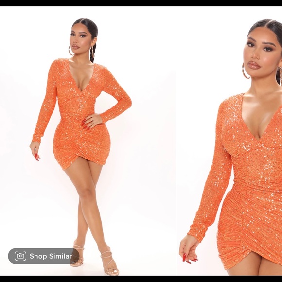 Orange Mini Dress - Picture 1 of 2